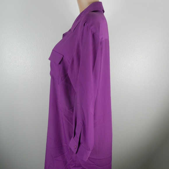 Suzi Chin for Maggy Boutique LS BD Dress Purple 14 - Picture 2 of 5
